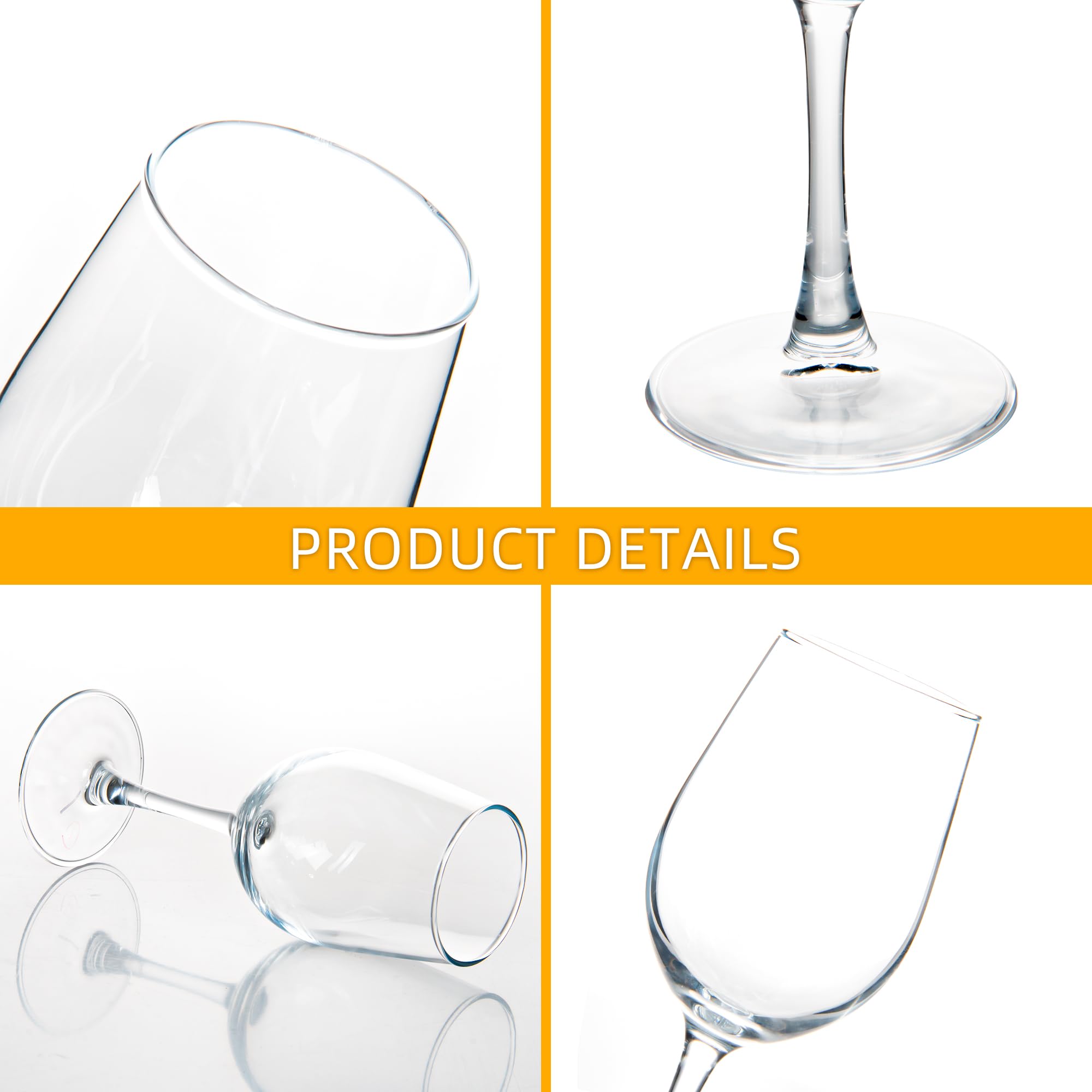YANGNAY wine glasses solid base emphasizes stability for confident pours.