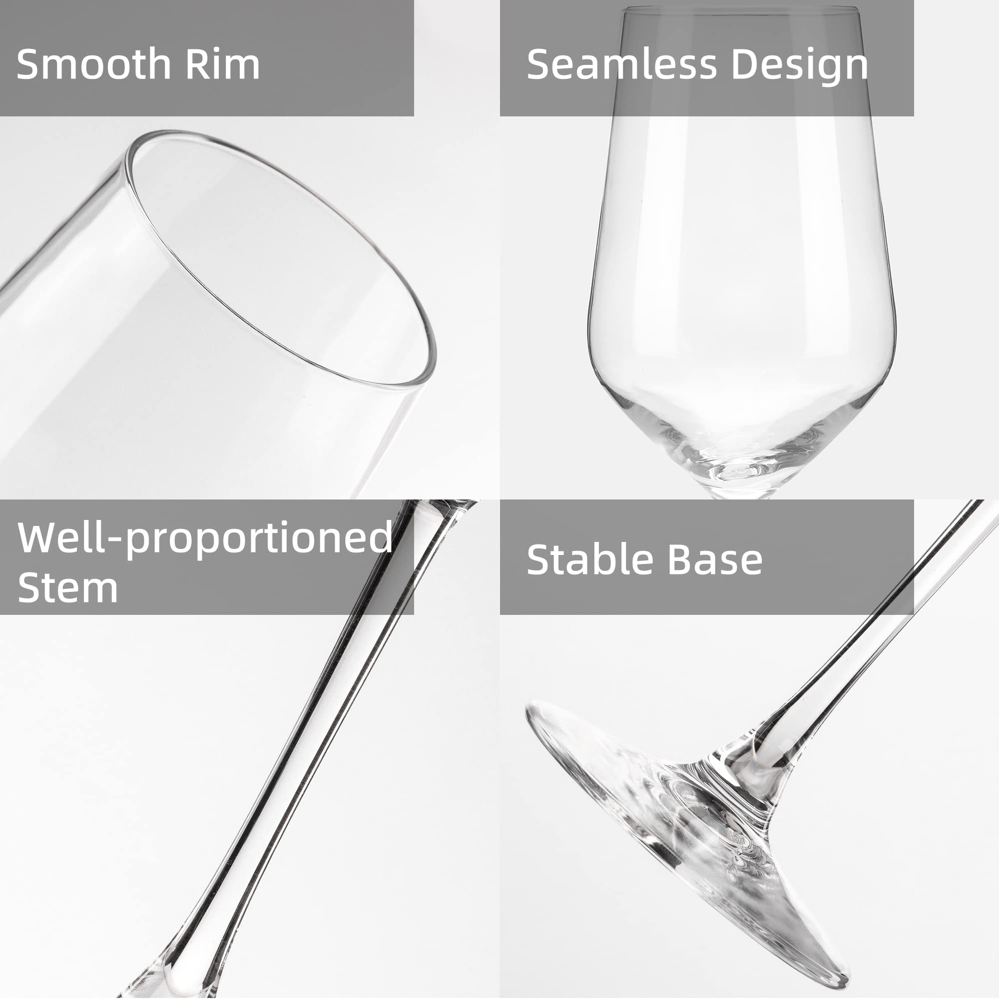 Yangnay smooth-rim glasses provide comfortable sipping and elegant presentation.