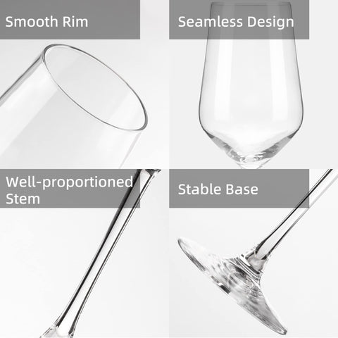 Yangnay smooth-rim glasses provide comfortable sipping and elegant presentation.