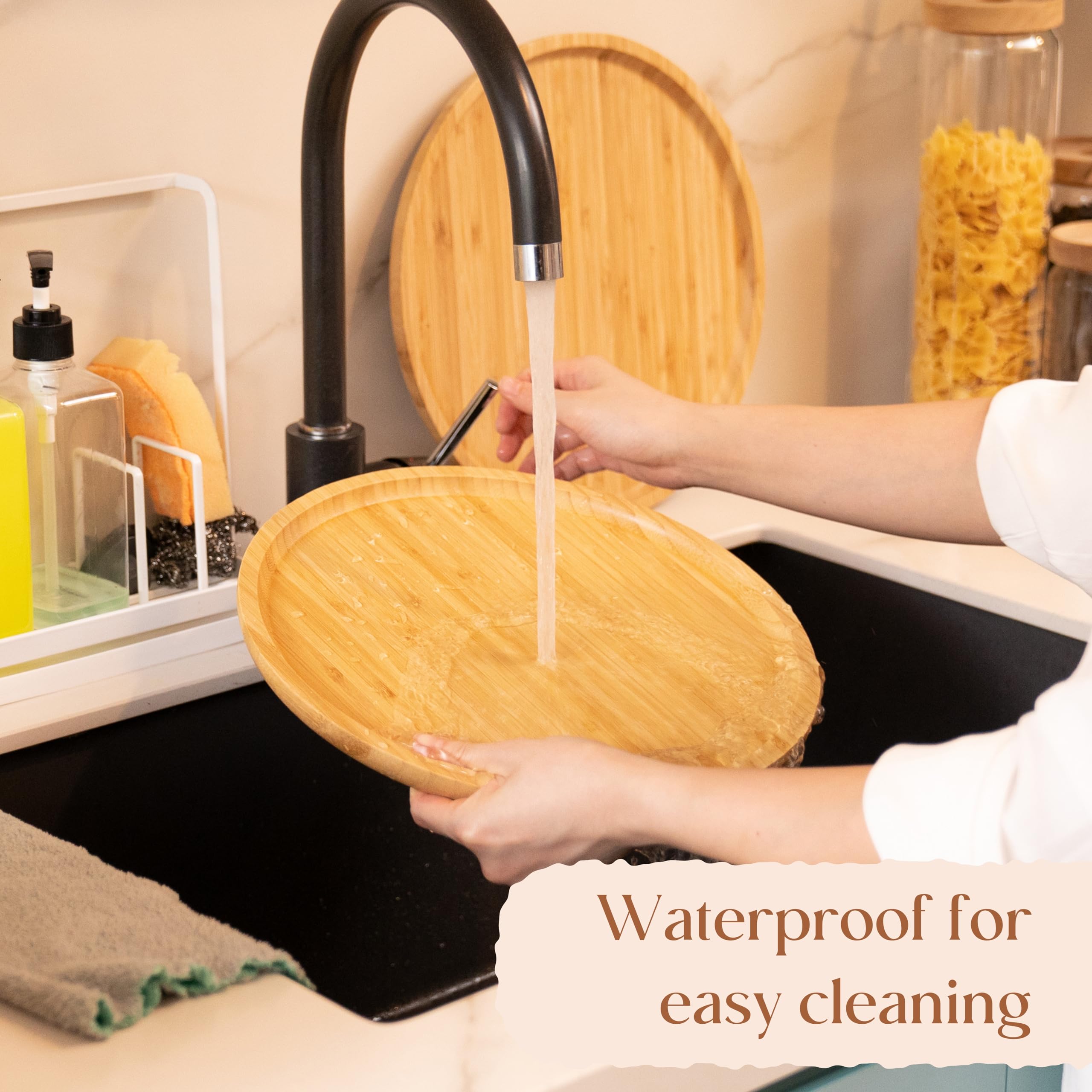 YangqiHome bamboo serving platter eco material supports sustainable daily use.