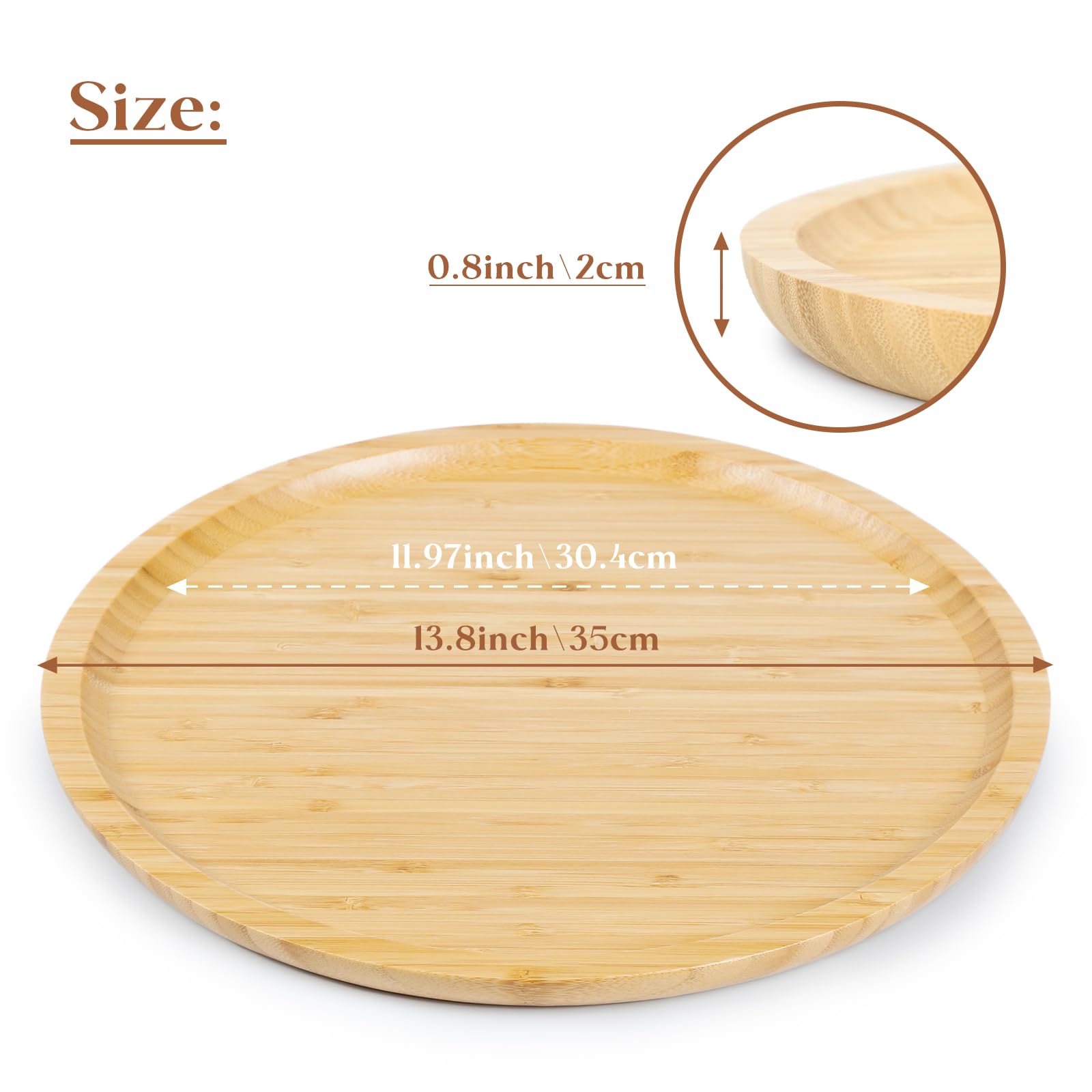 YangqiHome bamboo serving platter edge close-up shows smooth, splinter-free surface.
