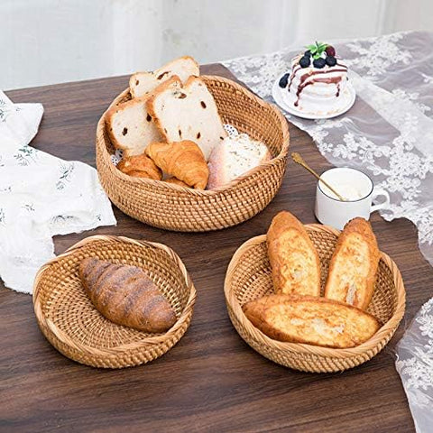 YANGQIHOME basket on dining table ready for serving bread or pastries