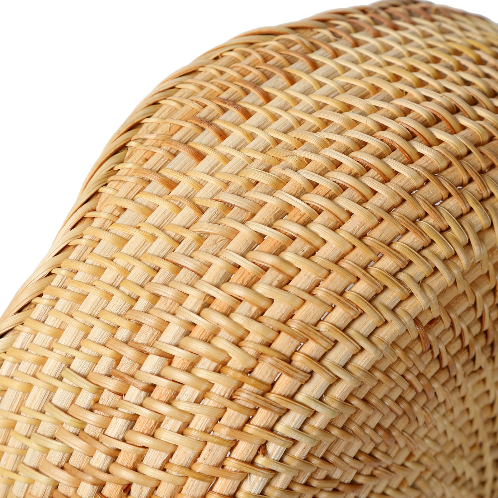 YANGQIHOME decorative wicker basket with rustic natural finish on shelf