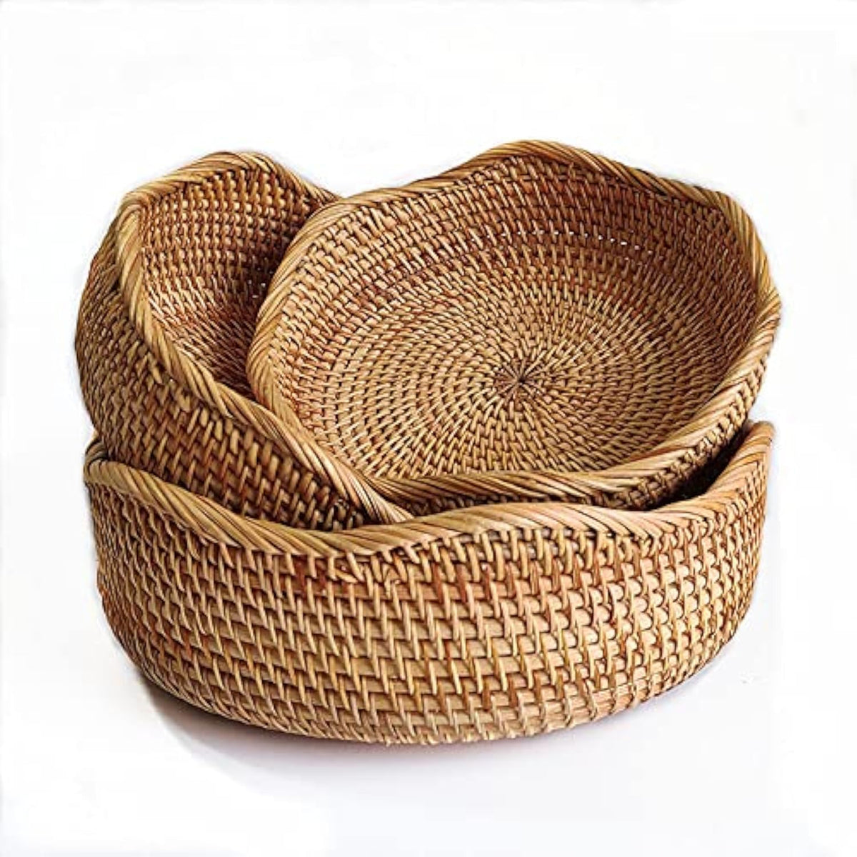 YANGQIHOME small rattan bread basket with natural weave for compact kitchen organization