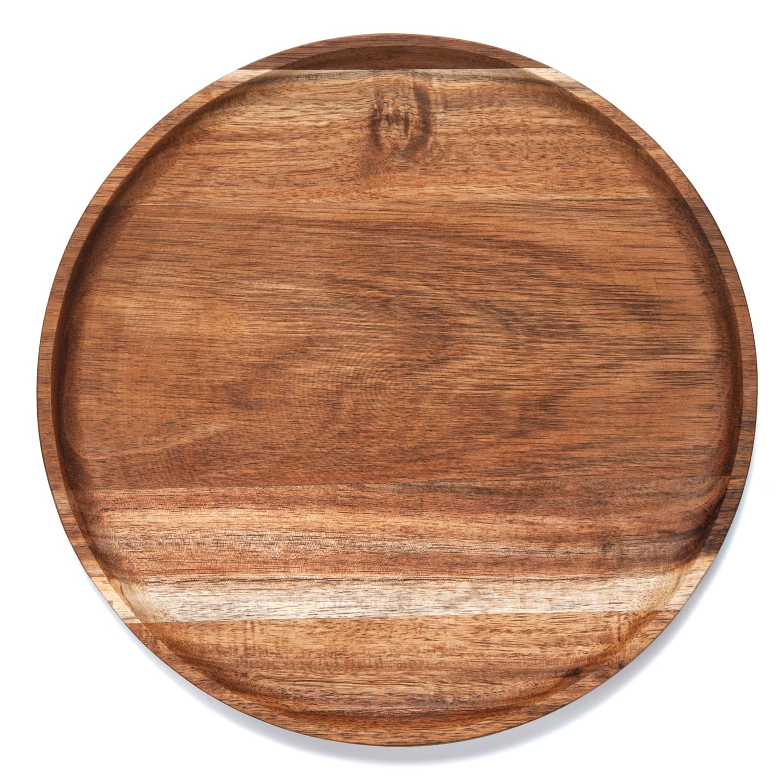 YANGQIHOME round acacia tray showing natural grain for stylish organization