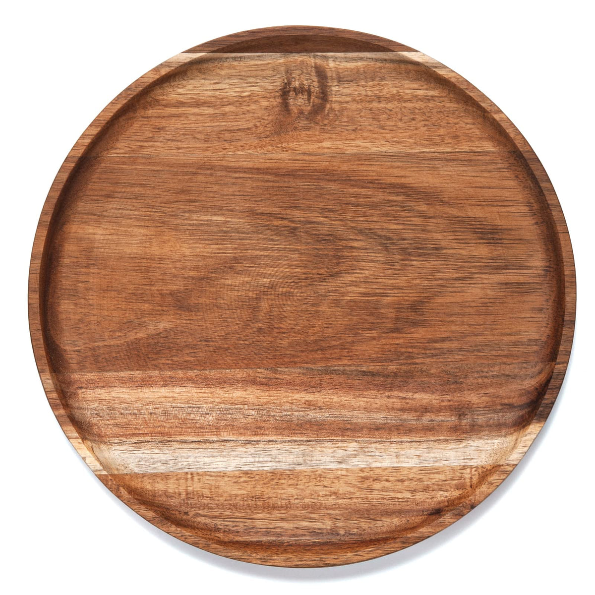 YANGQIHOME round acacia tray showing natural grain for stylish organization