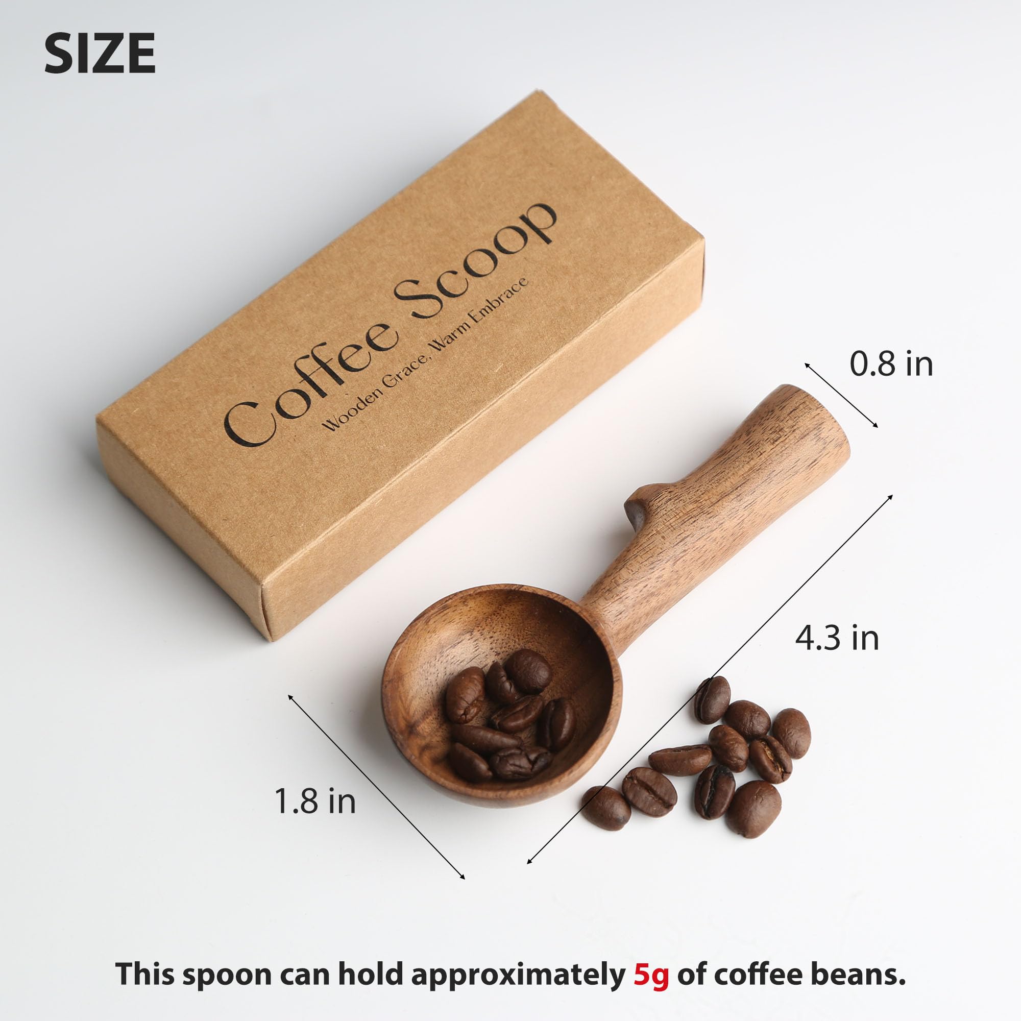 YANISM walnut scoop close-up highlighting rich grain and ergonomic branch-style grip