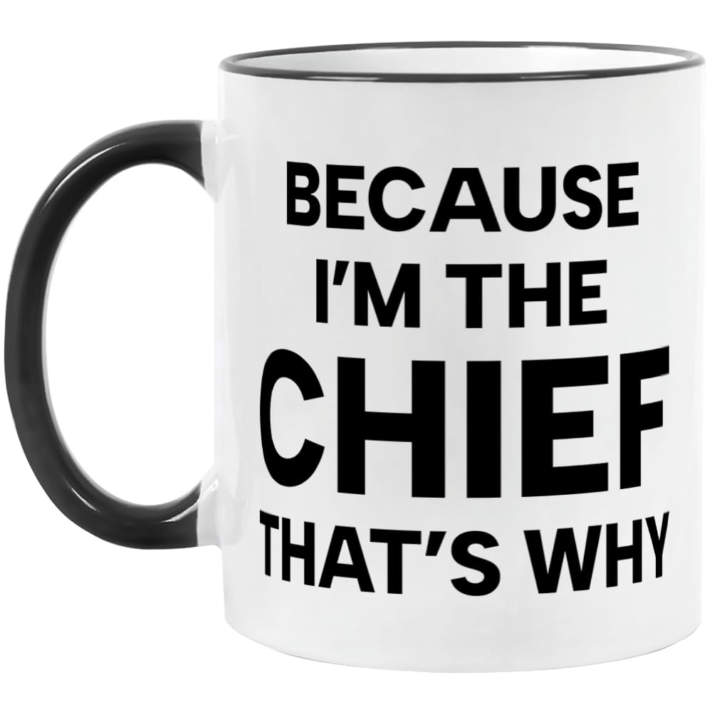 Yanprint Chief coffee mug with smile, ideal for energizing mornings.