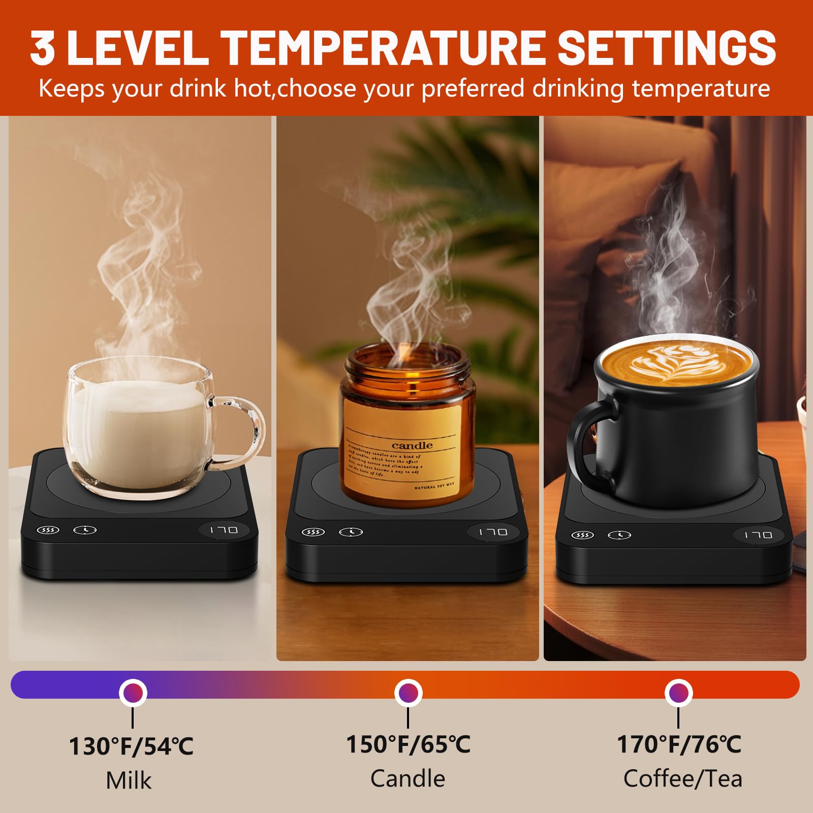 YANXUS Mug Warmer front view highlights sleek design and reliable warm-up