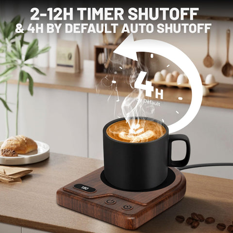 Yanxus mug warmer offers three temperature settings for customizable warmth.
