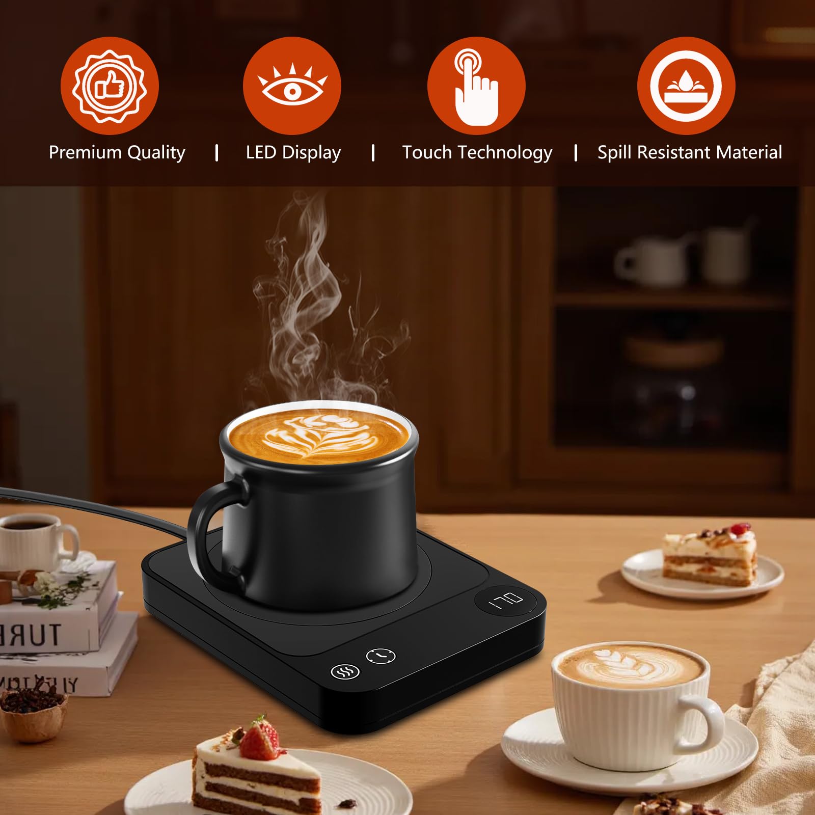 YANXUS Mug Warmer waterproof surface for easy cleaning and spill protection