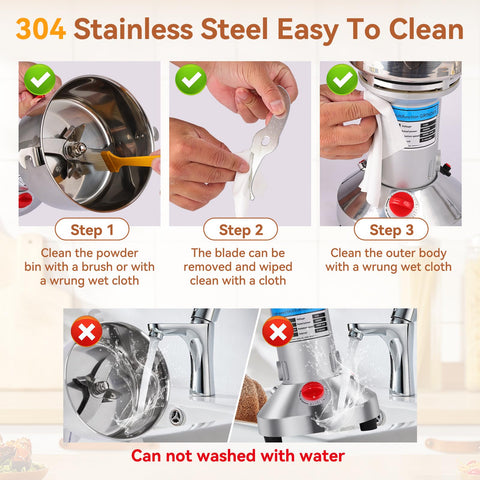 Yaofafa grain mill grinder hopper demonstrates 750g capacity for high-volume batches.