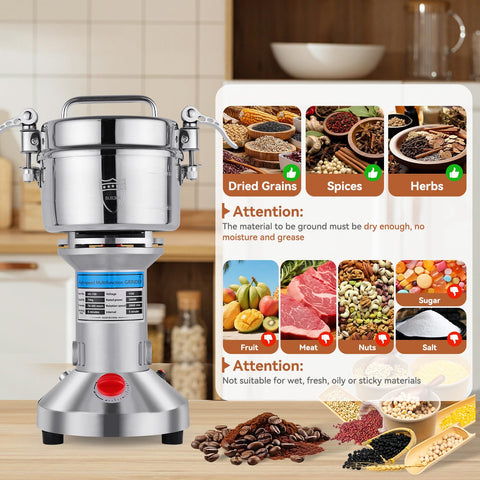 Yaofafa grain mill grinder timer feature enables precise control for consistent results.