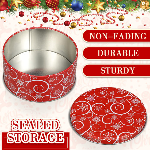 Yaomiao tin style D durable round tin for gifting treats.
