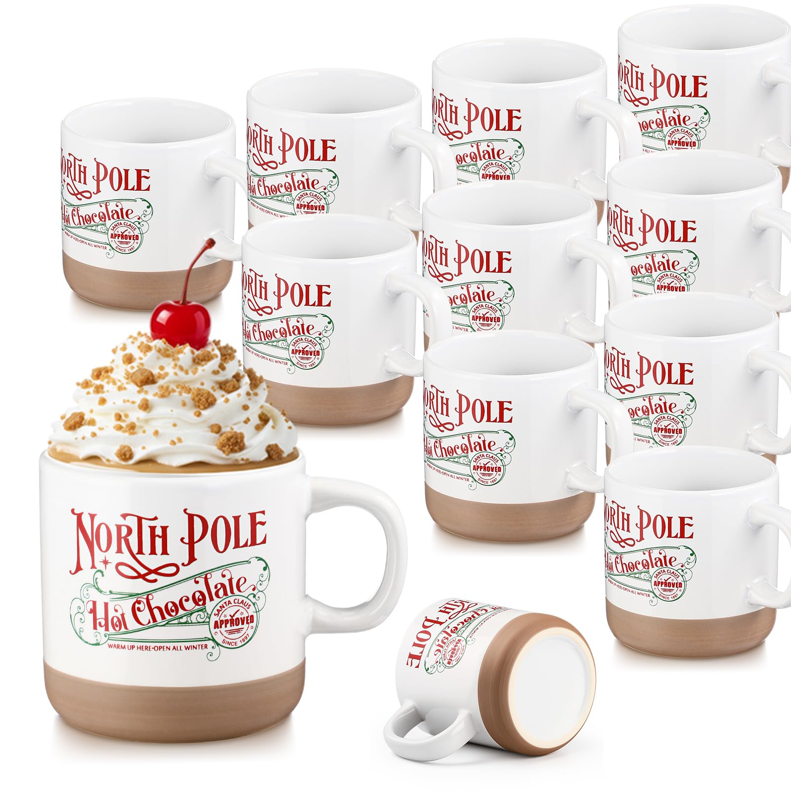 Yaomiao North Pole hot chocolate mug in red design, perfect for cozy cocoa moments.