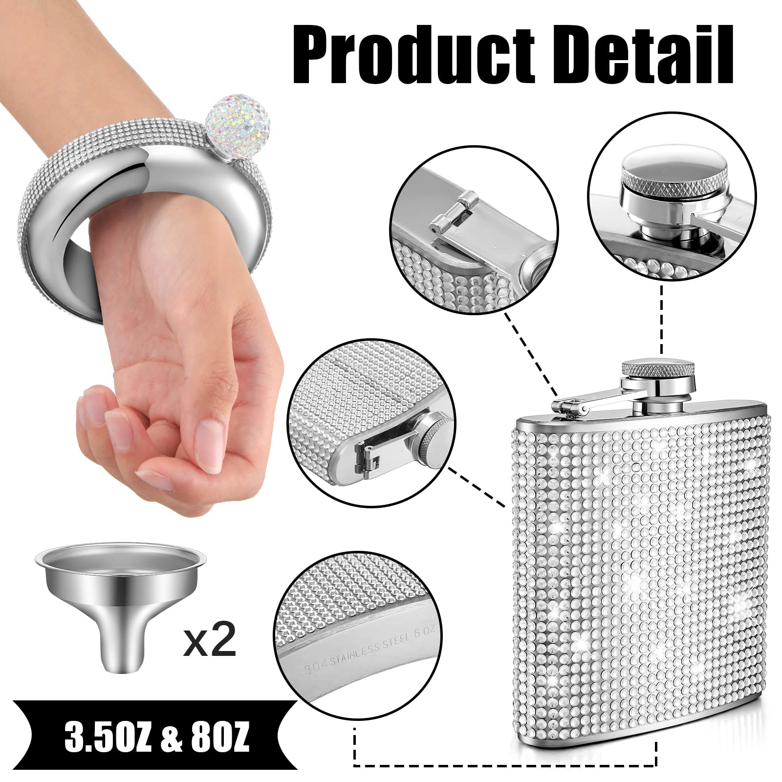 Yaomiao square bottle silver, modern design for daily use