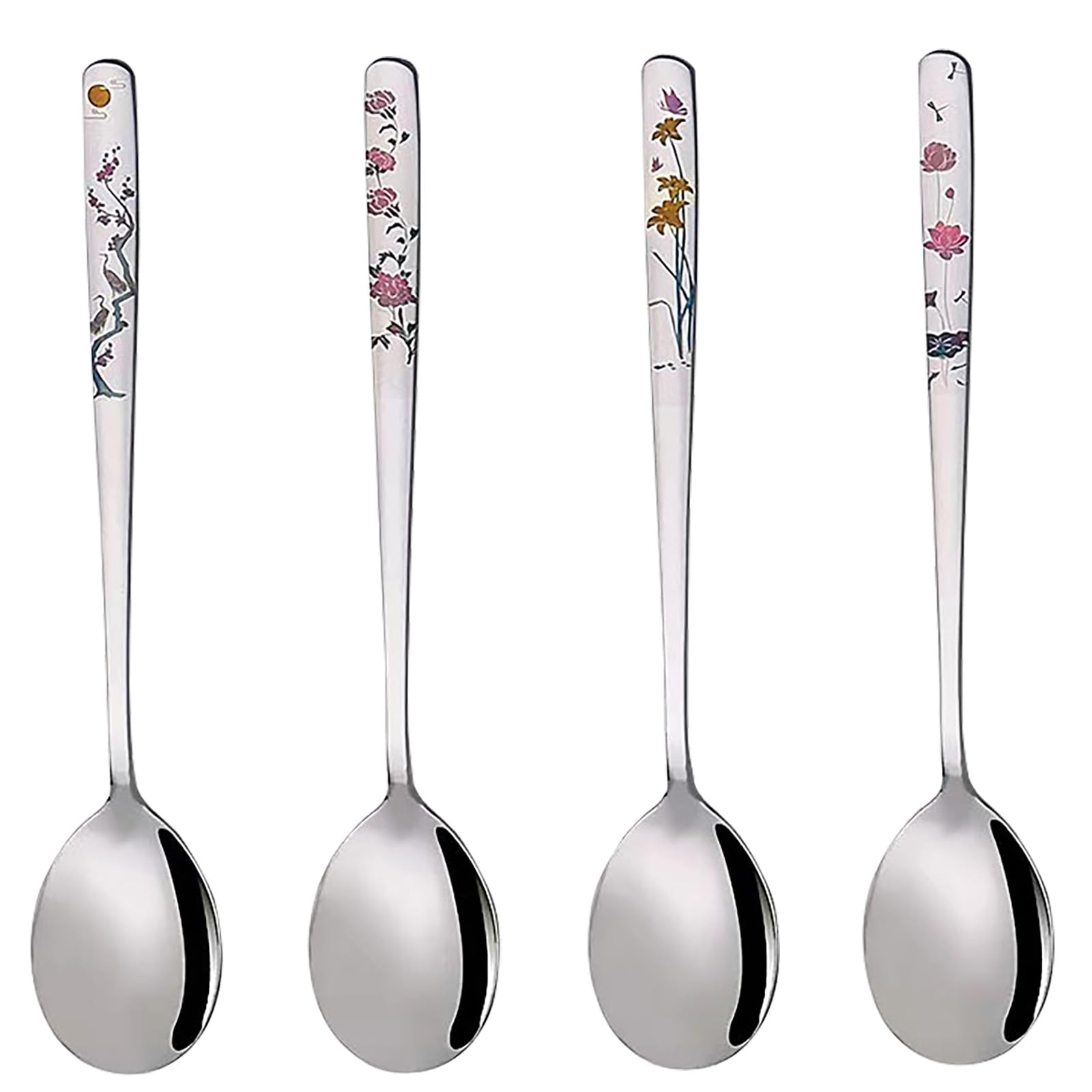 YAPULLYA Korean spoon with flower engraving enhances table aesthetics.