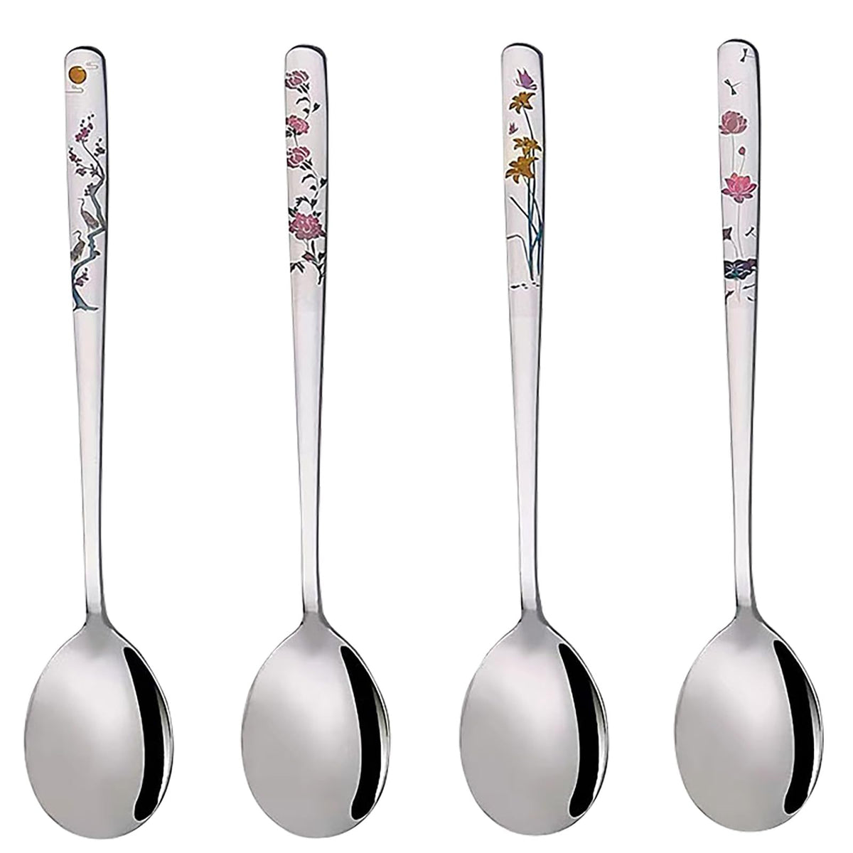 YAPULLYA Korean spoon with flower engraving enhances table aesthetics.