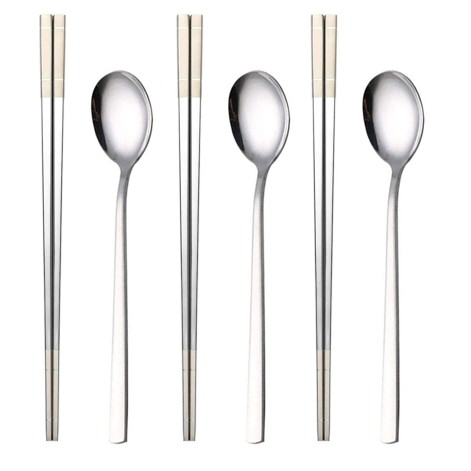 YAPULLYA reusable Korean chopstick set with long handles for easy dining