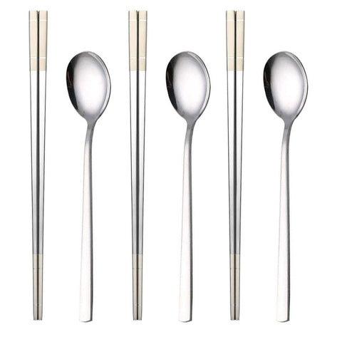 YAPULLYA reusable Korean chopstick set with long handles for easy dining