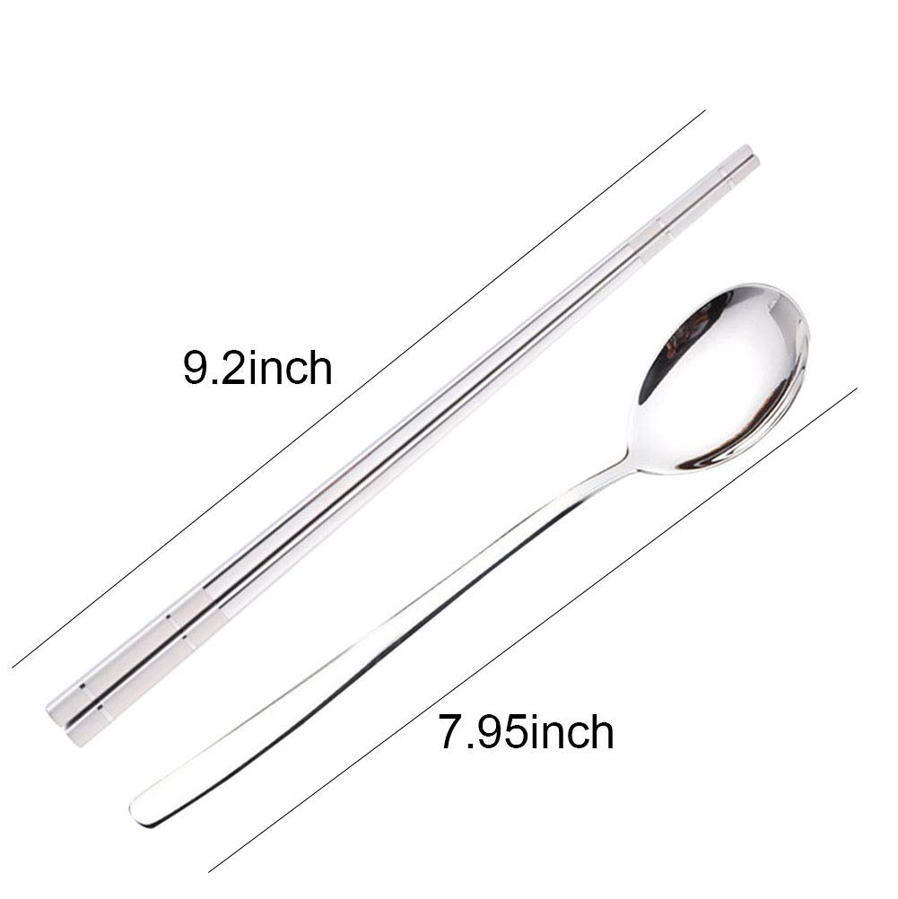 YAPULLYA stainless steel chopsticks and spoon, dishwasher safe for daily use