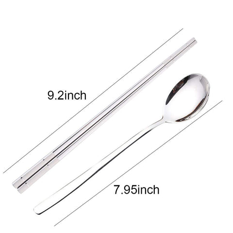YAPULLYA stainless steel chopsticks and spoon, dishwasher safe for daily use