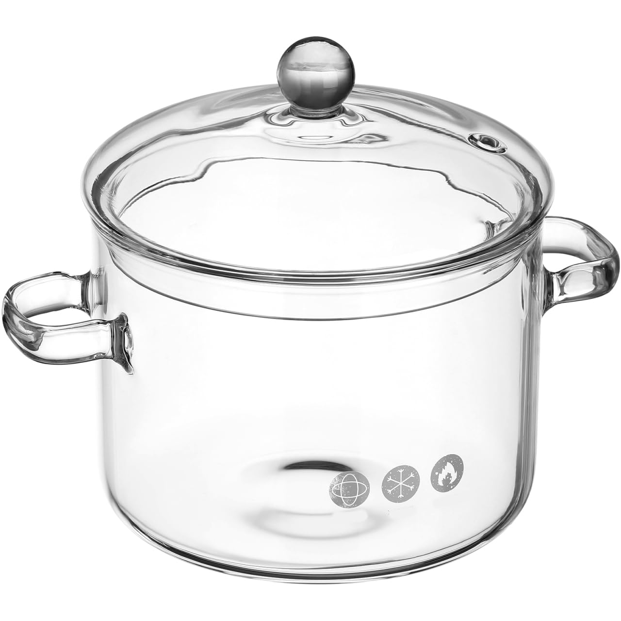 Yardwe glass pot with clear body for easy monitoring during simmering and cooking