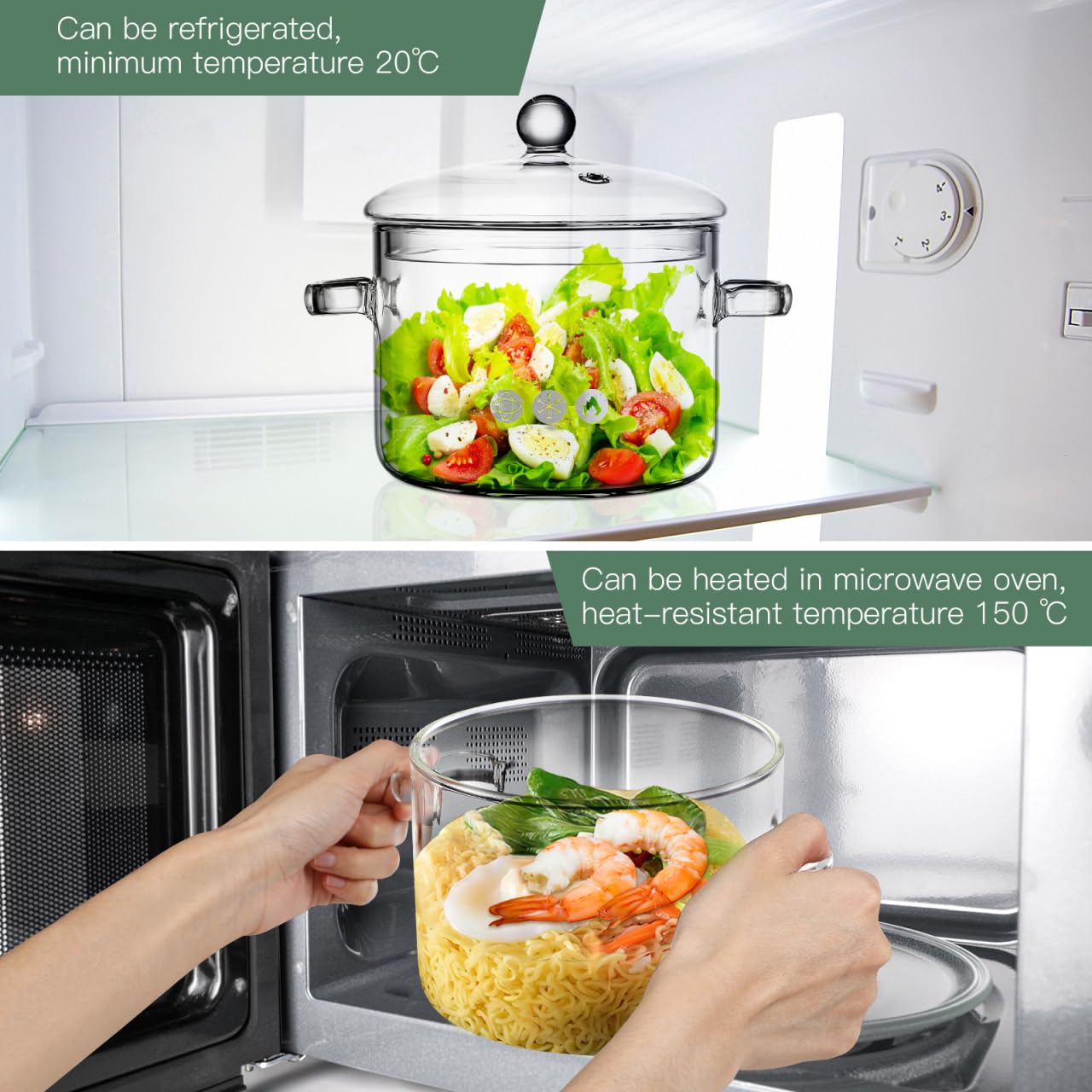 Yardwe clear glass cookpot on the stove top shows visible simmering