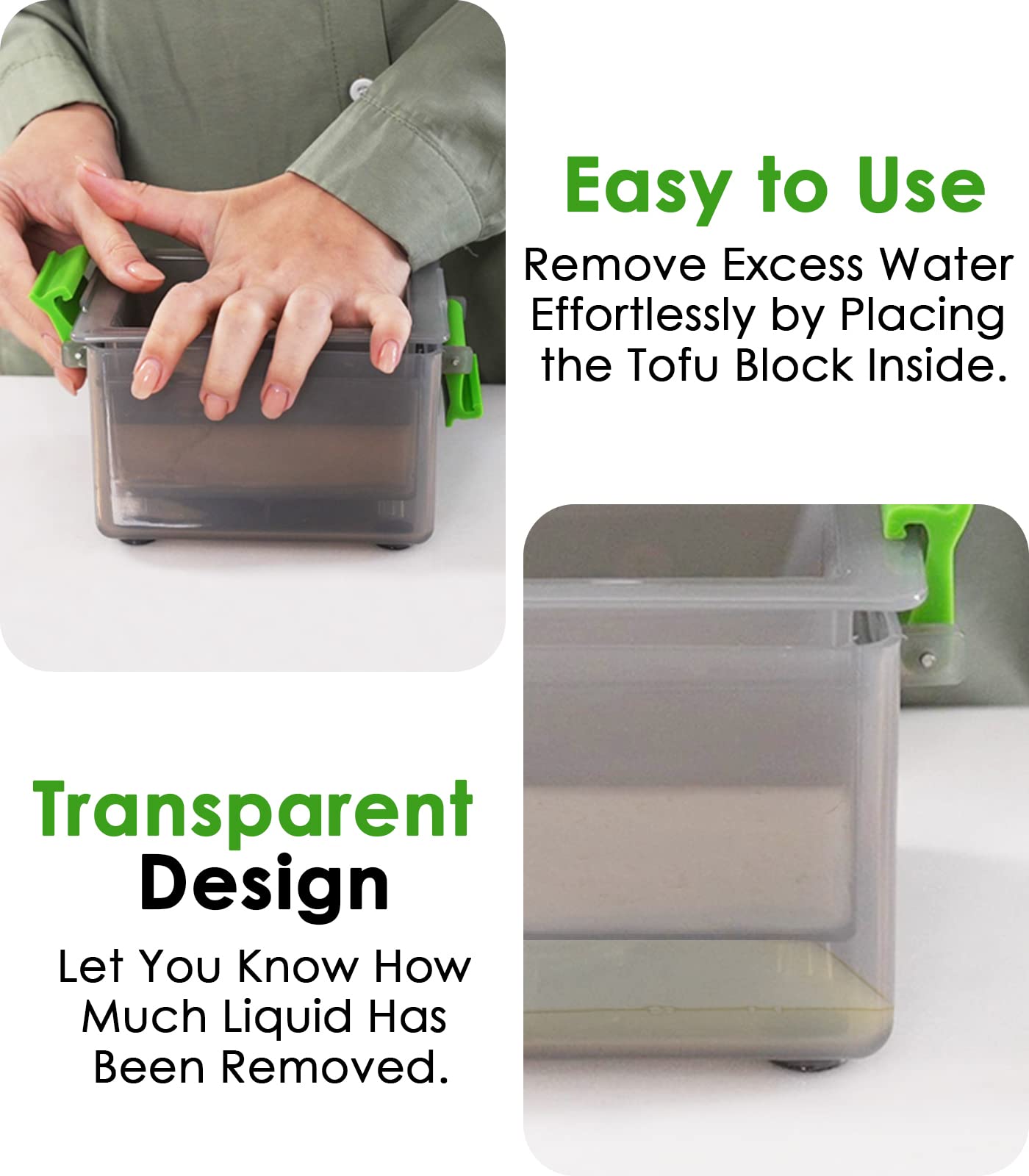 YARKOR Tofu Press removable tray simplifies cleanup after pressing.
