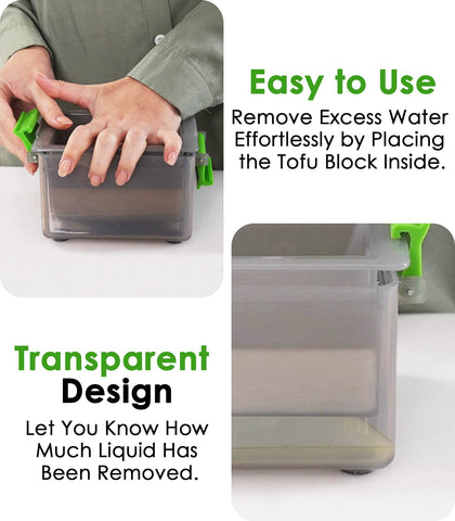 YARKOR Tofu Press removable tray simplifies cleanup after pressing.
