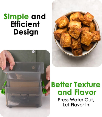 YARKOR Tofu Press demonstrates the strong spring for even, firm tofu pressing.