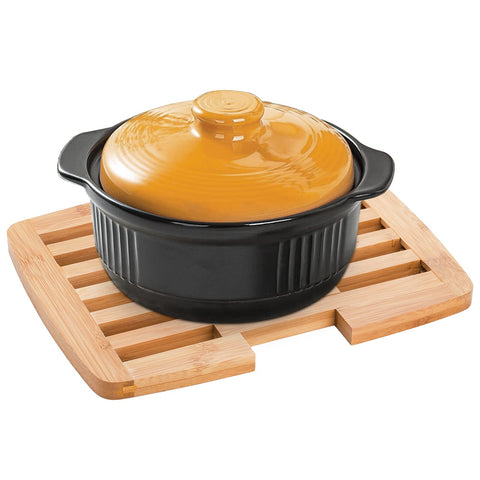 Yarlung bamboo trivet resists stains and cleans easily