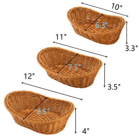 Yarlung bread baskets medium oval side view with reinforced rim for safe handling
