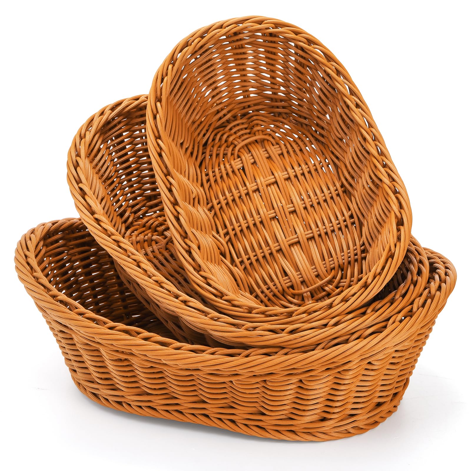 Yarlung bread baskets small oval front view showing sturdy woven design for serving bread