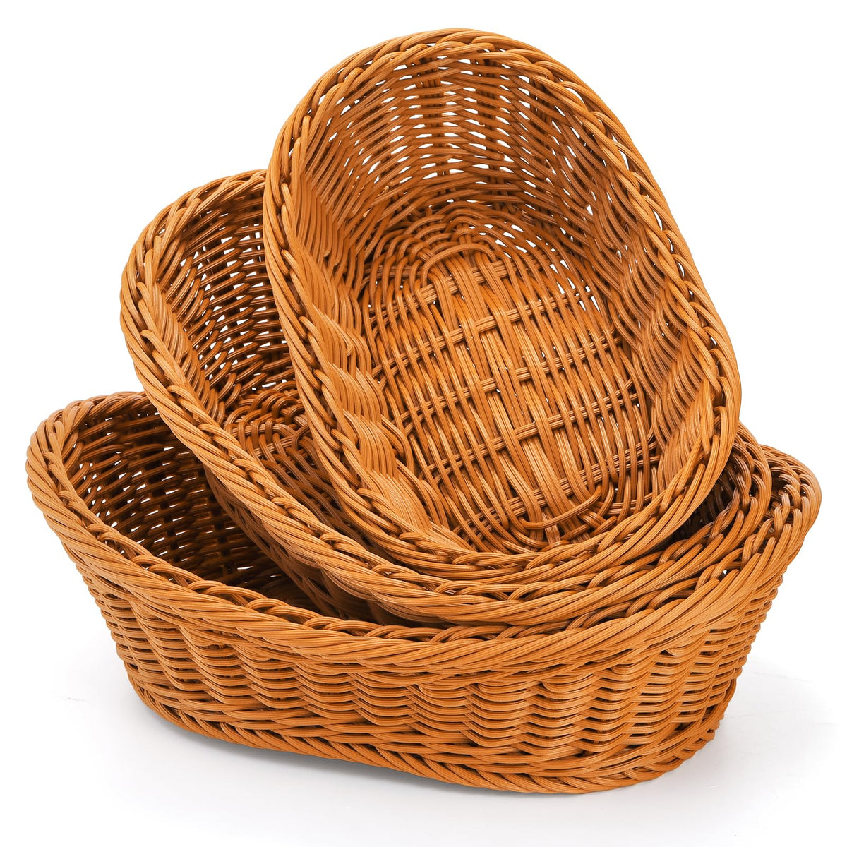 Yarlung bread baskets small oval front view showing sturdy woven design for serving bread