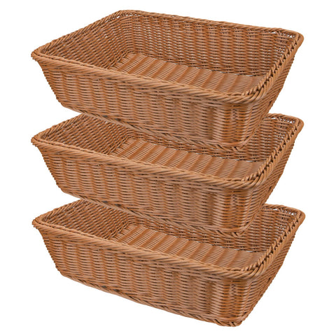 Yarlung brown imitation rattan bread basket for elegant bread and fruit display