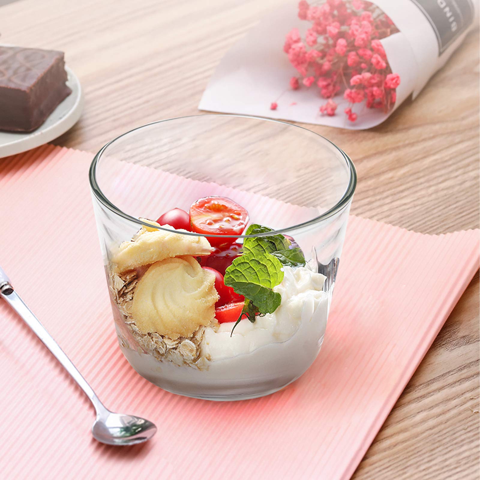 Yarlung clear glass dessert cups showcasing food while staying odor-free.