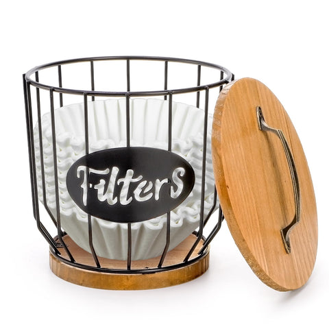 Yarlung coffee filters holder with lid keeps filters organized and accessible.