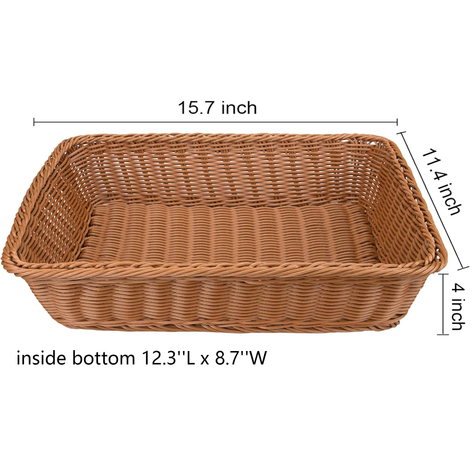Yarlung brown plastic wicker basket for fruit display