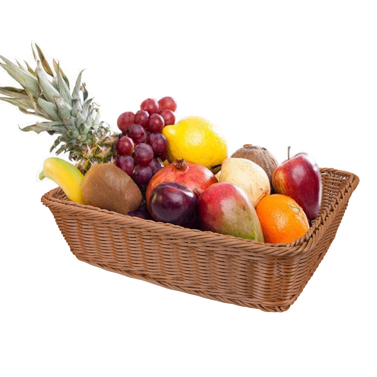 Reinforced rim basket protecting edges while serving breads and snacks
