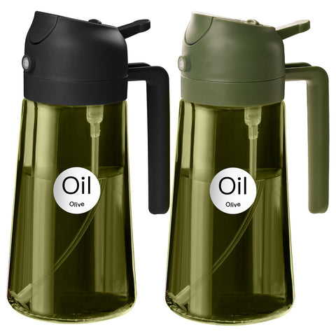 YARRAMATE 2pcs dark green oil sprayer labels help identify each bottle quickly.