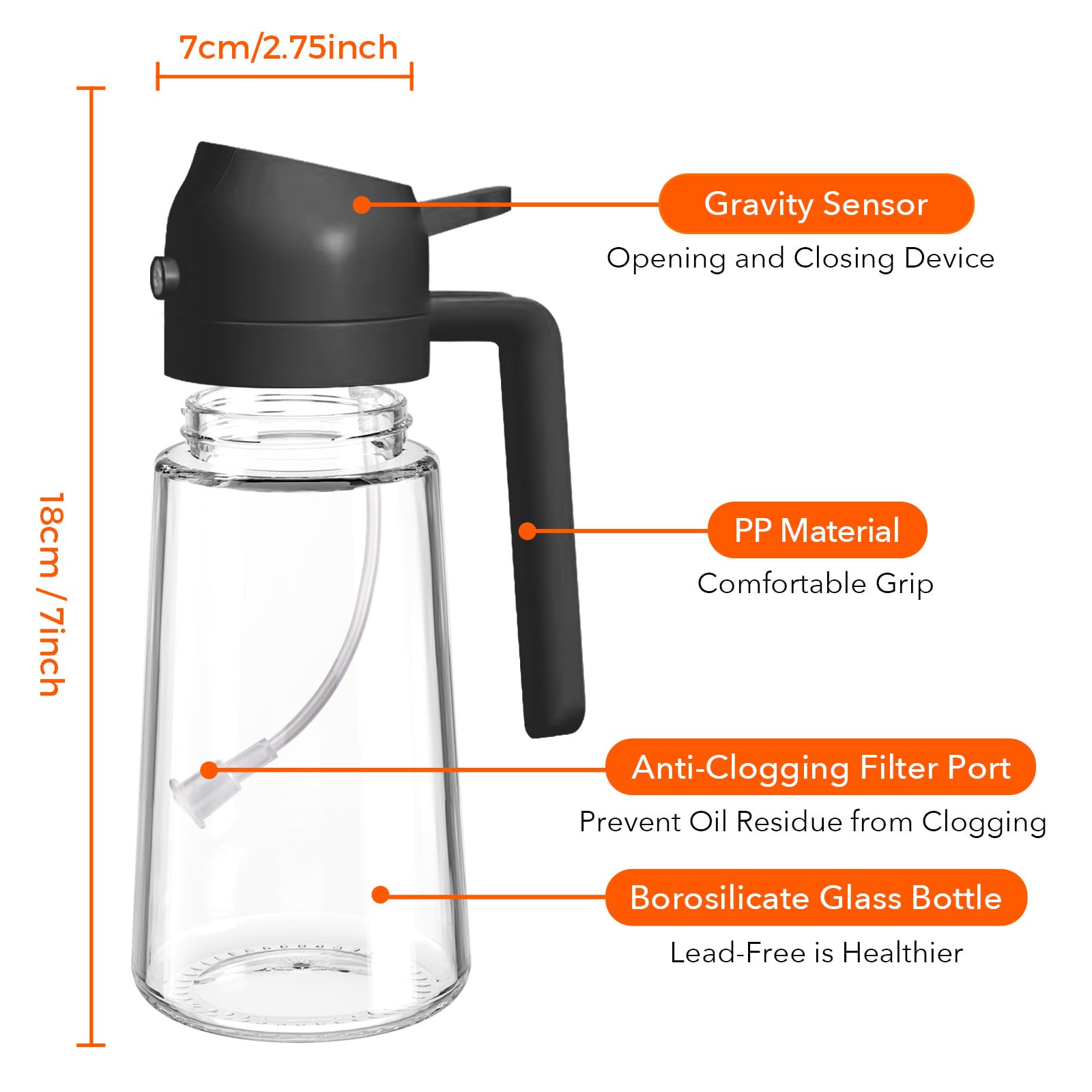 YARRAMATE olive oil dispenser BPA free materials for safe kitchen use