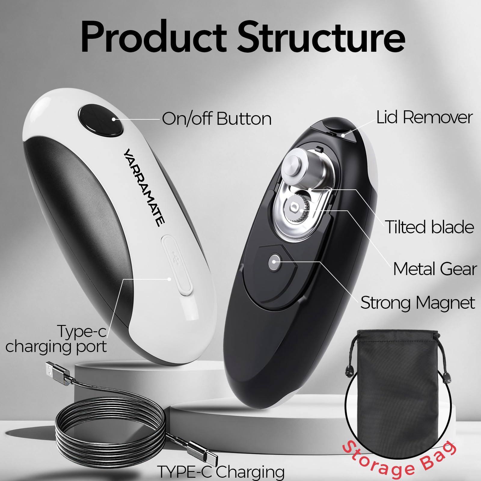 YARRAMATE travel-ready can opener with bag and compact size.