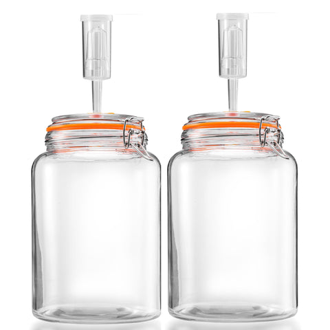 YARWELL 1gal fermentation jar with airlocks for safer home fermentation.