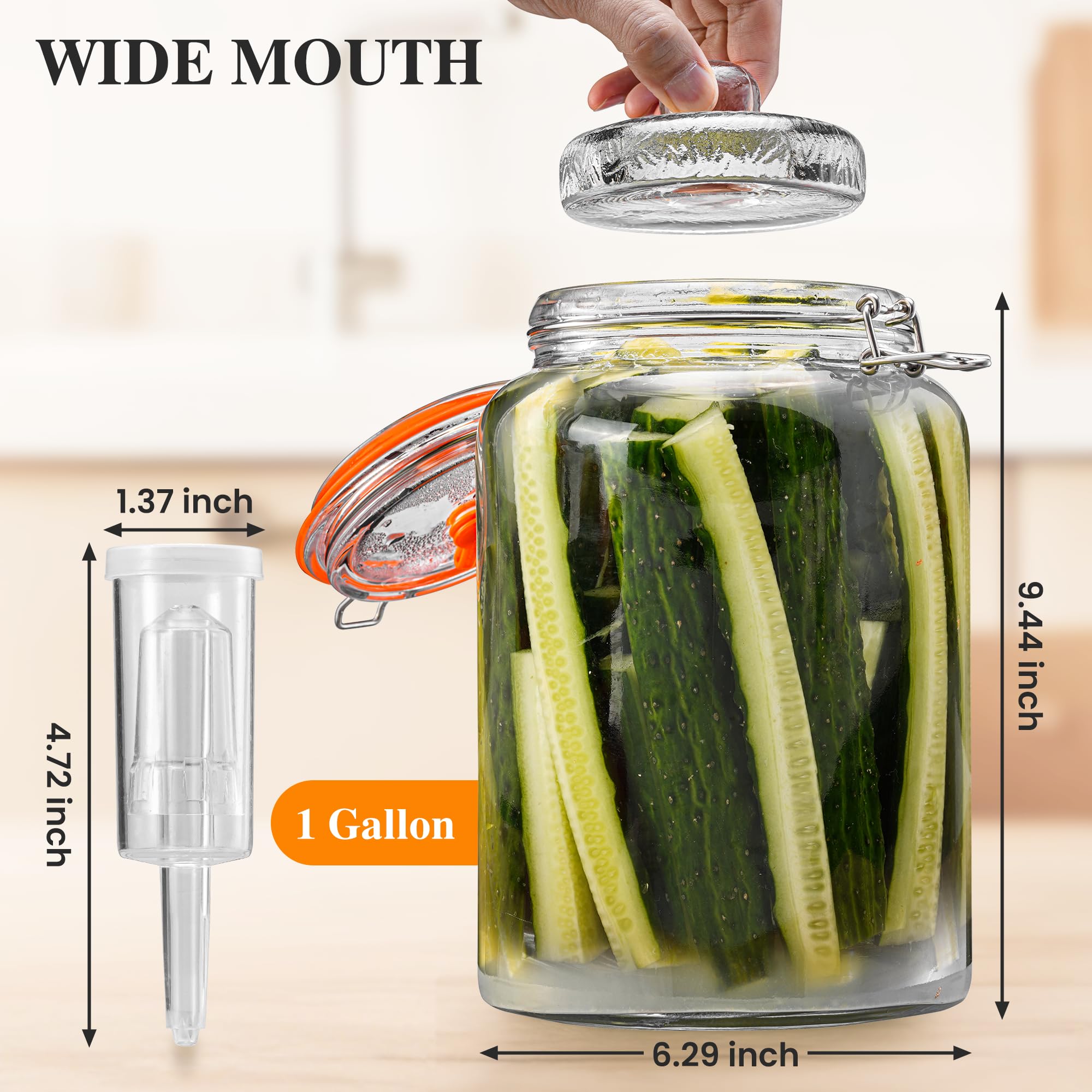 YARWELL lead-free glass fermentation jar for safe boiling.