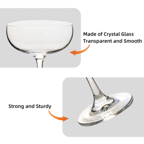 YARYOUNG classic cocktail glasses ideal for martini and margarita scenes.