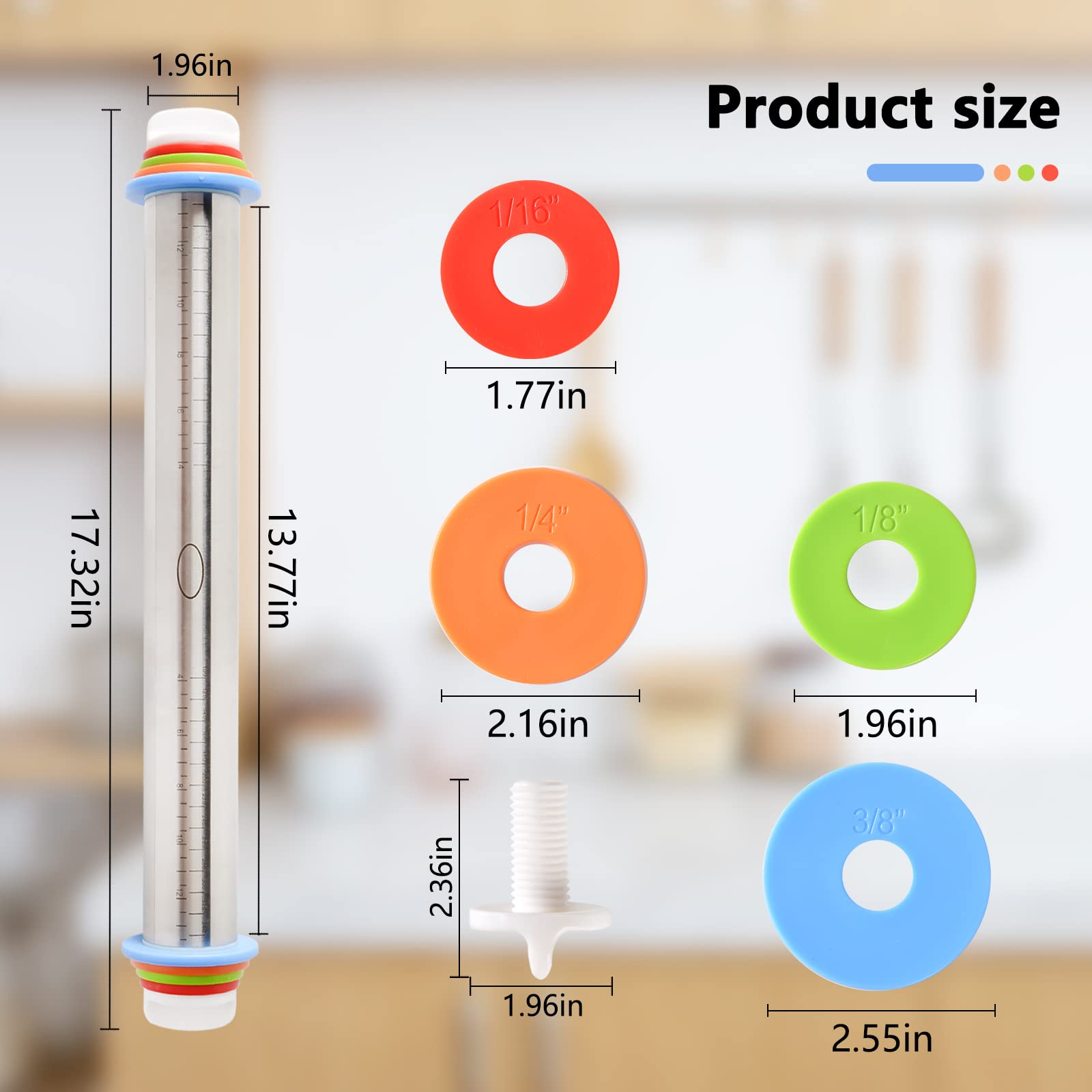 Yasashii 17-inch rolling pin designed for home bakers