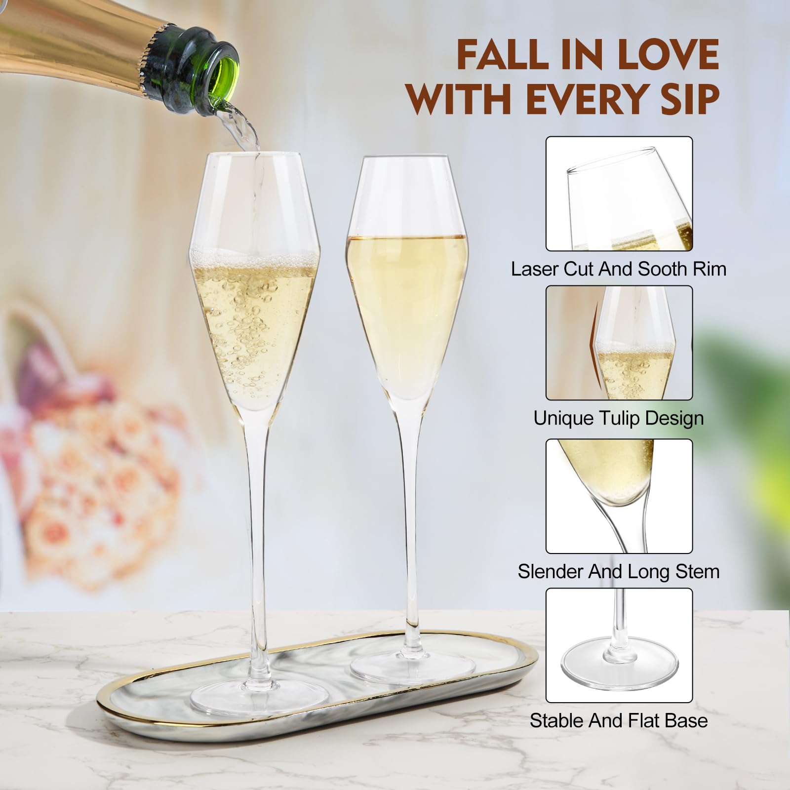 Yaschmo lead-free crystal provides clean tasting and clarity