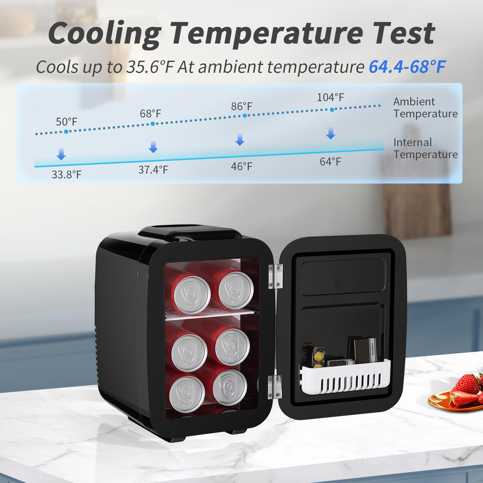 YASHE mini fridge heating mode keeps snacks warm.