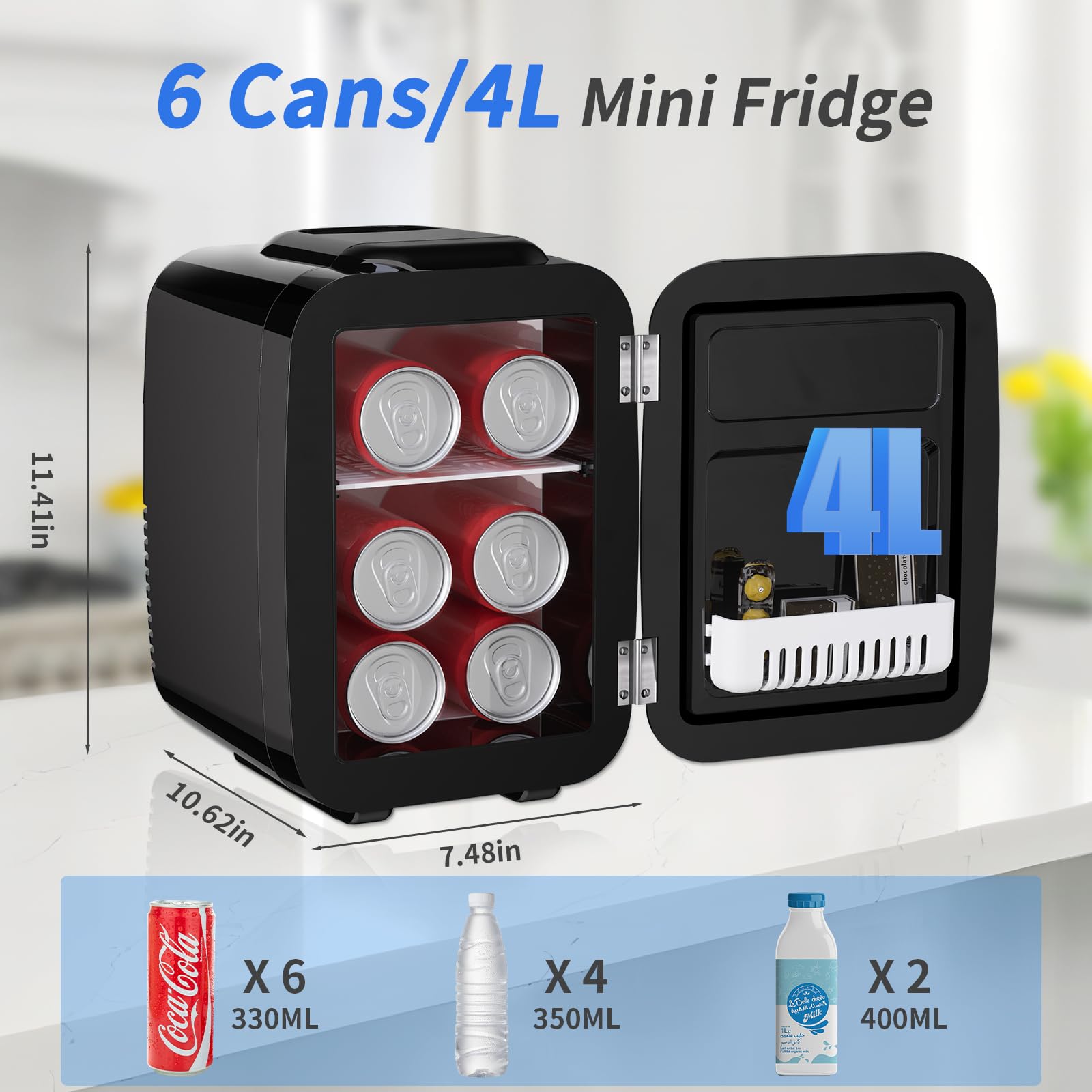 YASHE mini fridge skincare shelf layout ideal for serums and moisturizers.